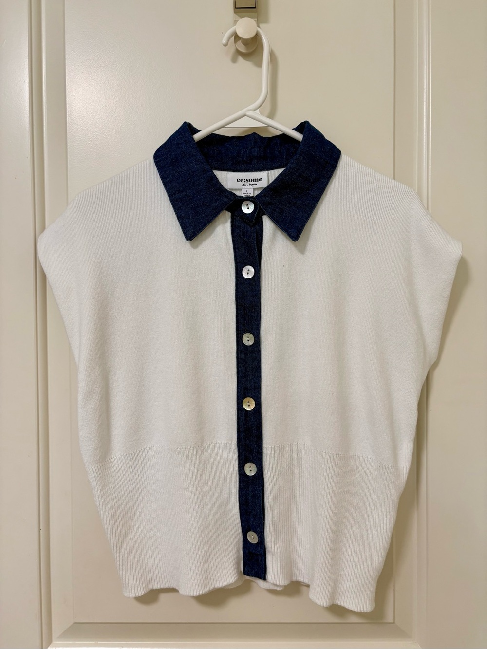 EE:SOME sleeveless boxy top in white.Like new. Washed once. Never worn